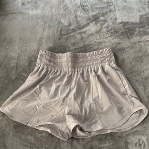 Nike Cream Athletic Shorts Lightweight Elastic Waist